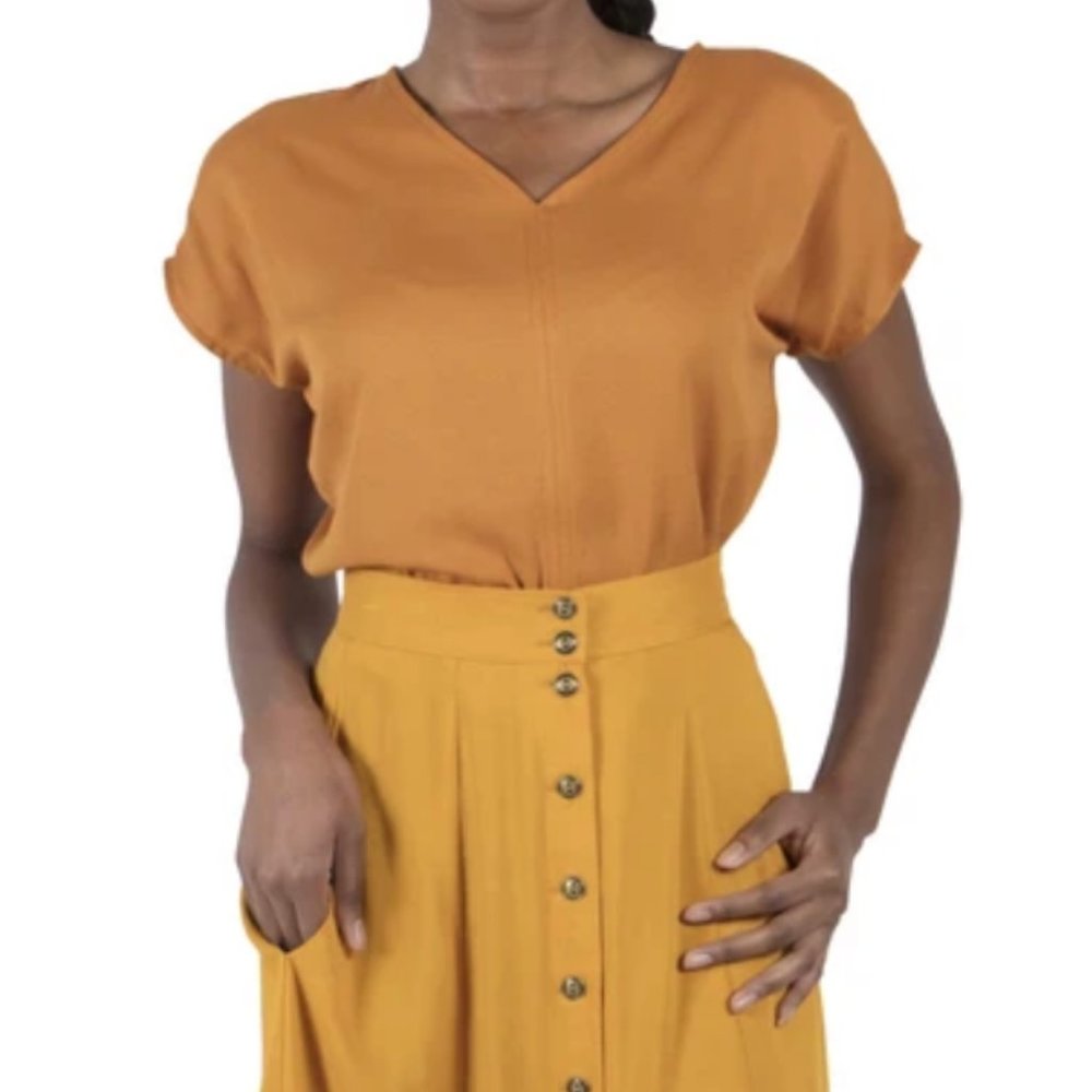Field Day DOLMAN TOP IN GOLDEN ROD CREPE - S